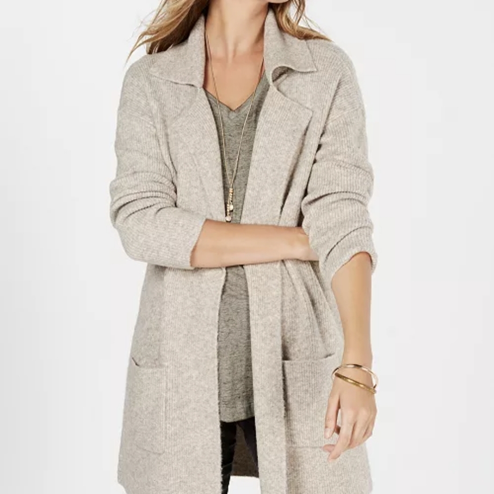 Style & Co. Taupe Ribbed Knit Sweater